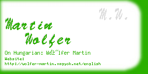 martin wolfer business card